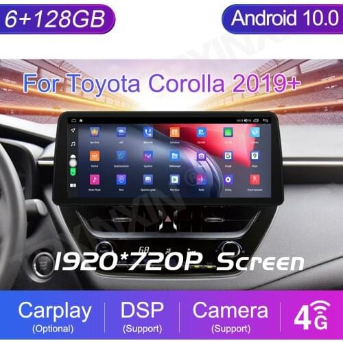 12.3" Android 10 For Toyota Corolla 2019+ Car Multimedia Player 6+128G Radio GPS Navigation Stereo CarPlay WiFi 4G Touch Screen