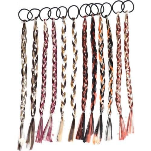 12PCs/set Girls Elastic Hair Rope Rubber Bands Braids Hair Accessories Wig Ponytail Hair Ring Kids Twist Braid Rope Hair Braider