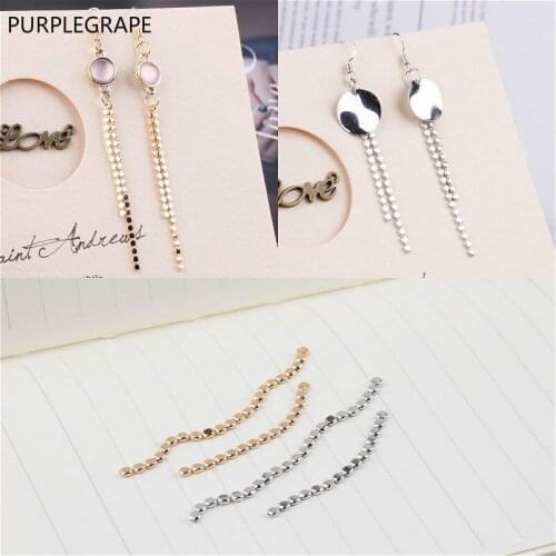 6pcs Fringed Diy Earrings Jewelry Accessories Copper Plated 18K Gold Color Color Chain Pendant