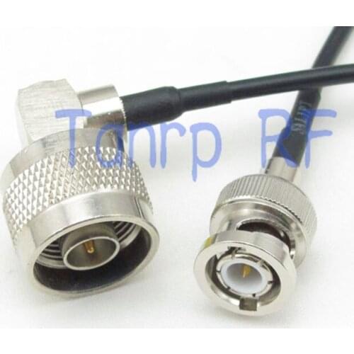 8'' 8in N male plug right angle to BNC male RF connector adapter 20CM Pigtail coaxial jumper cable RG174 extension cord