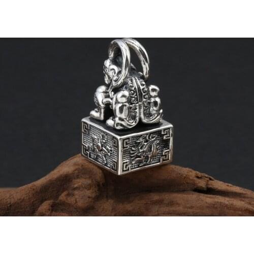 925 sterling Silver beast lucky mens women pendant charm Jewelry A5059