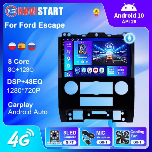 Car Radio for Ford Escape 2007 2008 2009 2010 2011 2012 GPS Navigation Android 10.0 Carplay Multimedia Player 2din Autoradio