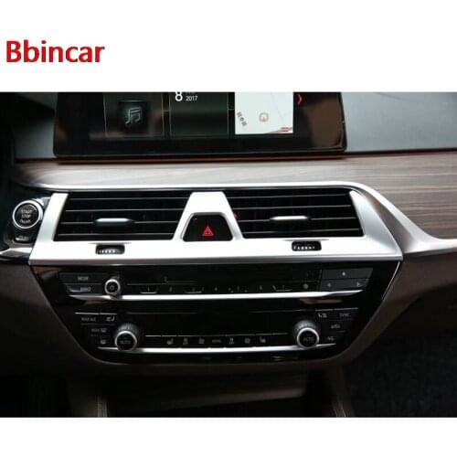 Bbincar Car Interior ABS Chrome Front Central Console Air Condition AC Vent Outlet Cover Trim For BMW 5 Series G30 2017 2018