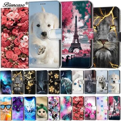 Colored Painted Card Slot Wallet Flip Cases For Huawei Honor View 20 V20 V30 Pro V9 Play Honor 6C Pro 8X 8A 8S Back Cover Fundas