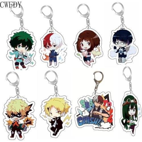 My Hero Academia Keychain Boku no hero Academia Todoroki Shouto Cosplay Double Sided Transparent Acrylic Key Chain For Fans Gift