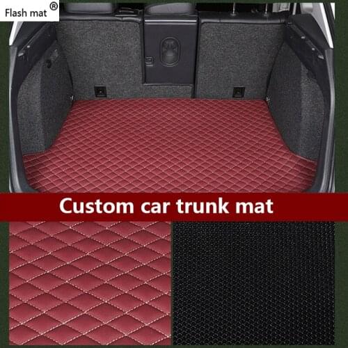 Flash mat leather Car Trunk Mats for Alfa Romeo Giulia Stelvio 2017 auto styling car accessories