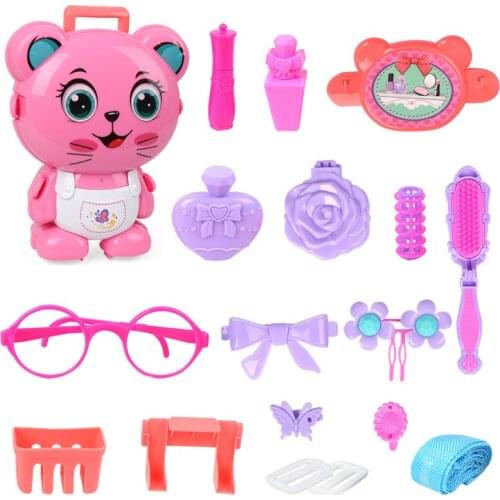 Playhouse toy Childrens suitcase kitchen tableware set cooking toy kit doctor toy cosmetics toy