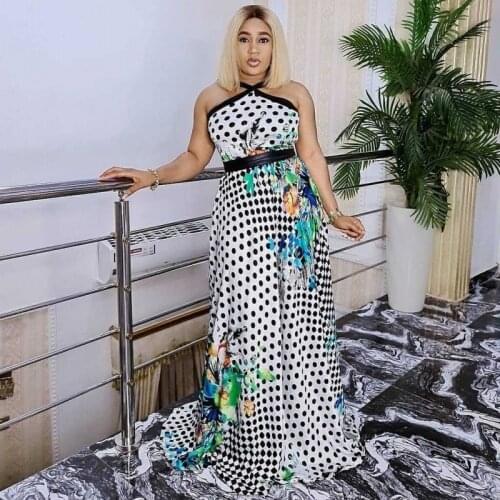 Summer Sleeveless African Dresses For Women 2021 New Africa Clothes Dashiki Patchwork Ankara Bazin Traditional Robe Maxi Dress