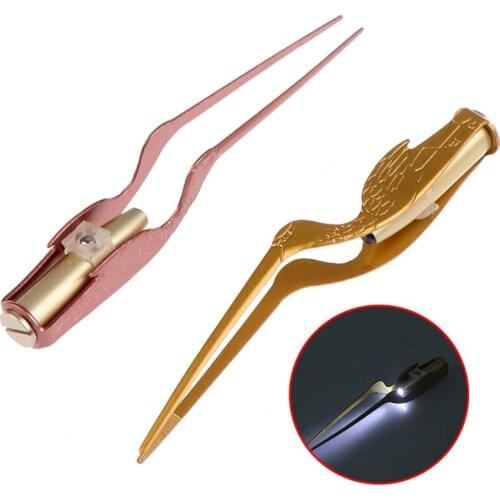Hot! 1pc LED Flashlight Earpick Clean Tweezers Tool Ear Nose Stainless Steel Tweezers