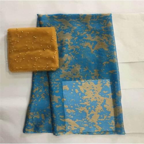 LX!(5+2 Yards/set ) African soft silk fabric for garment neat embroidery on the material with swiss voile lace tissu! F32436