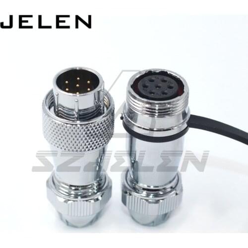 WS16 series metal round docking waterproof connector 7pin plug and socket, ip67 Automotive connector, LED power cable connectors