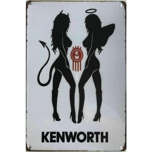 KENWORTH Rustic Metal Tin Sign Pub Bar Decoration Tin Sign Shabby Chic Home Decor Plaque Wall Art Man Cave