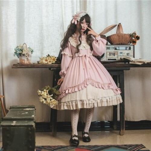 Cute Dress Japanese Lolita Dress Cosplay Original Harajuku Street Sweet Kawaii Ruffles Dress Female Japanese Cosplay 12511