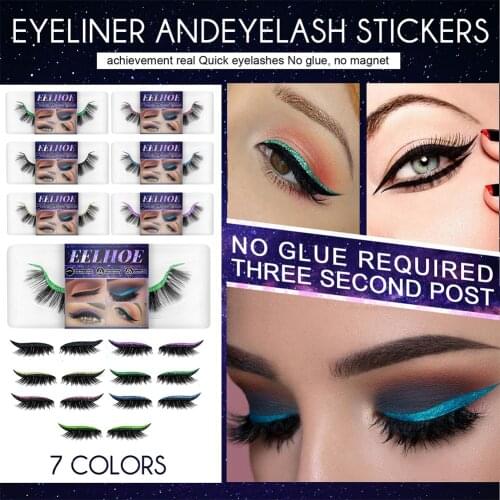 Reusable Eyeliner Sticker with Eyelashes Self-Adhesive Double Eyelid Tape Eye Line Strip Sticker Gift for Women