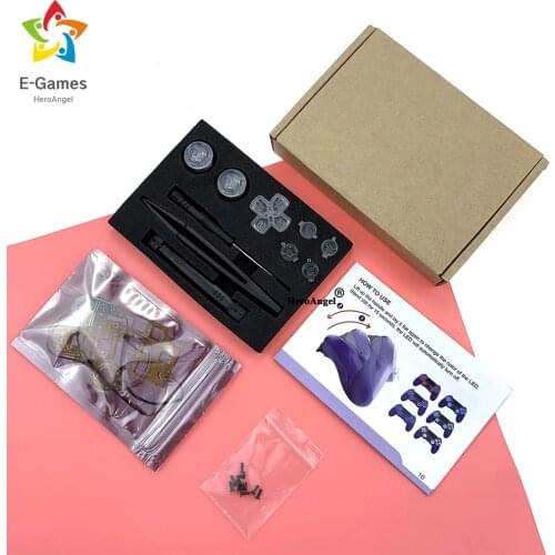 Multi-colors Light Board Handle Modification LED Modes for PS4 Wireless Controller Gamepad with Rocker Cap Cross Key ABXY