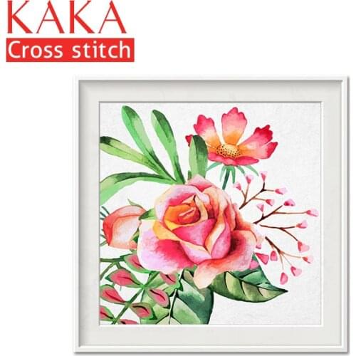 Cross stitch kits,Embroidery needlework sets with printed pattern,11CT canvas for Home Decor Painting,Flowers Full NCKF175