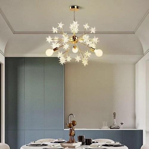 Nordic Bedroom Lamp Modern Minimalist Creative Personality Star Chandelier Net Red Lighting