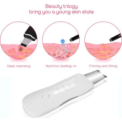 Rechargeable Facial Not Ultrasonic Skin Scrubber Vibration Remove Dirt Blackhead Wrinkles Deep Cleansing Spatula Peeling Machine