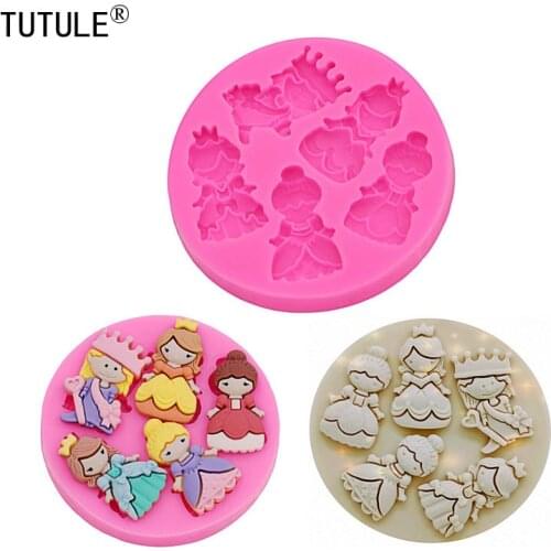 Princess Aisha, little angel, crown girl,diy material mold-epoxy Clay polymer Cake Chocolate Biscuit food grade silicone mold