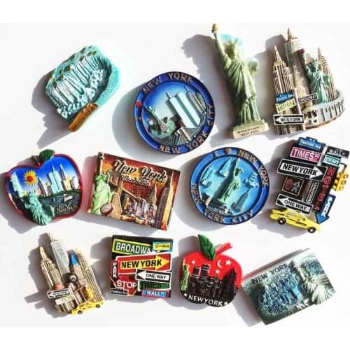 United States Travel Fridge Magnet Set The Statue of Liberty Broadway Landmark of New York Souvenir Magnet Refrigerator Decor