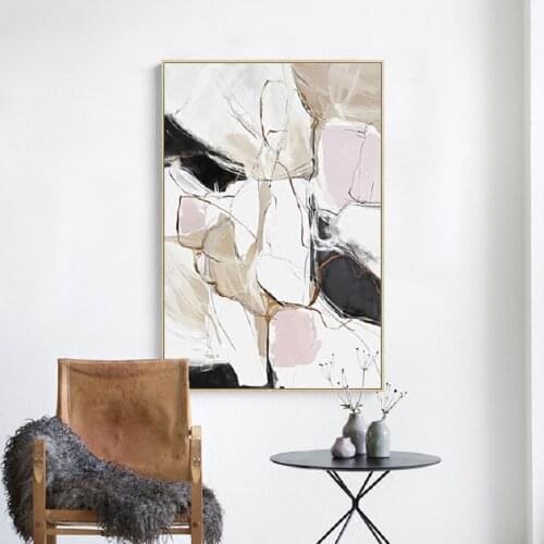 Nordic Modern Style Beautiful Abstract Pink Pattern Canvas Painting Posters And Prints Wall Pictures For Living Room Decor