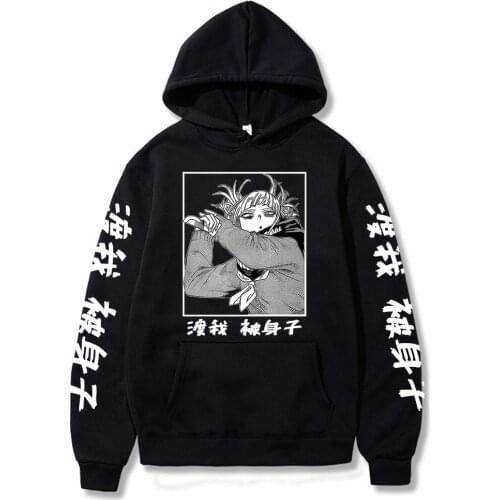My Hero Academia Hoodies Japanese Anime Himiko Toga Printed Mens Hoodie Streetwear Casual Sweatshirts