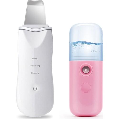 Ultrasonic Facial Skin Scrubber Ion Deep Face Cleaning Peeling Tool Rechargeable Skin Care Device Beauty Instrument