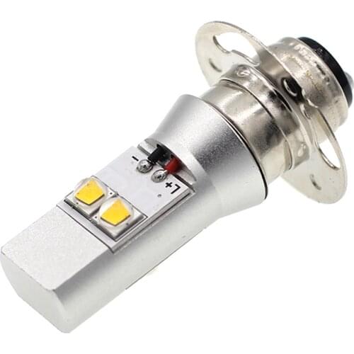 Zauleon 1pcs P30D APF 6V-24V LED Non Polarity Headlight High/Low Beam White Motorcycle Scooter