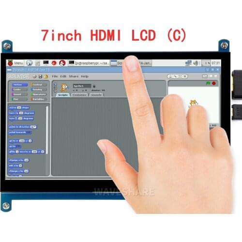 7 inch 1024X600 HDMI-compatible IPS Capacitive Touch Screen LCD Display Module for Raspberry Pi 3 3B+ 4 Windows 10 / 8 / 7 PC