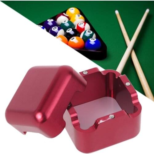 Aluminum Portable Mini Pool Cue Tip Chalk Holder Carrier Case Box for Billiard Snooker Accessory