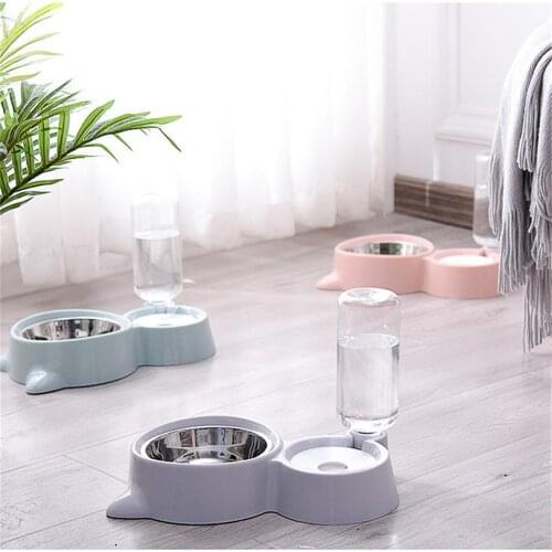 1pcs Dual Port Dog Cat Pets Automatic Water Dispenser Feeder Bowl Utensils Pet Drinking Water Feeder Bowl DropShipping