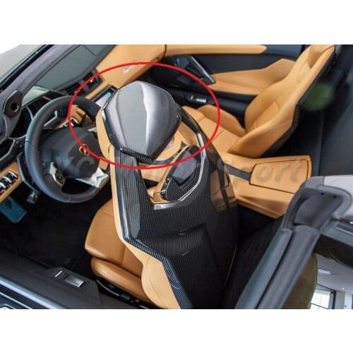 Car Accessories Dry Carbon Fiber Interior Trim Cover Fit For 2011-2014 LP700 Seat Head Rest Rear Cover Car-styling