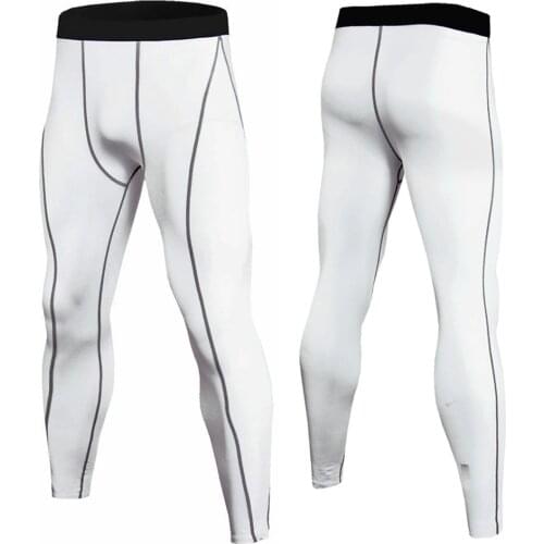 White Compression Pants Running Tights Men Training Pants Fitness Streetwear Leggings Men Gym Jogging Trousers Sportswear Pants