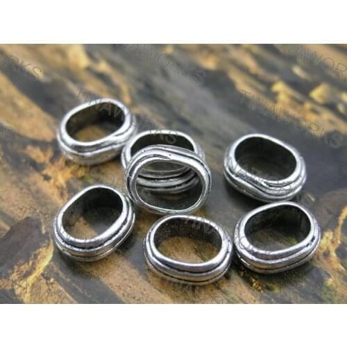 FREE SHIPPING 30pcs Antique-Silver Spacer Findings For Licorice Leather 11.0x7.0mm--PAT154