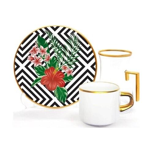 Drop Focus Handled Tea & Coffee Set 18 pieces Landscape