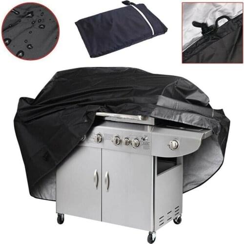 Black Oxford Cloth BBQ Cover Waterproof Outside Barbecue Gas Smoker Grill Cover Rectangular Dustproof 3 Sizes