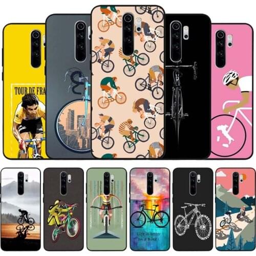 Bike cycling art black Silicone Phone Case For Redmi note 9 8 7 Pro S 8T 7A Cover