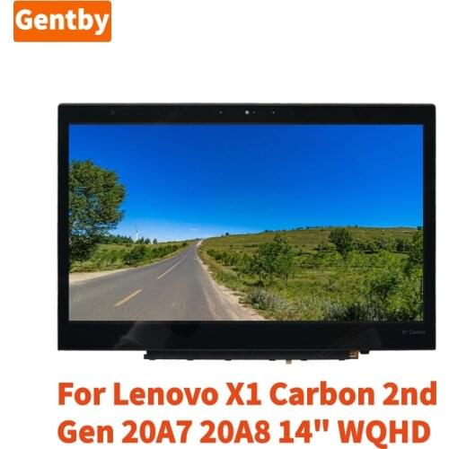 For Lenovo X1 Carbon 2nd Gen 20A7 20A8 14" WQHD 2560*1440 LCD Touch Screen Digitizer Replacement Assembly With Bezel