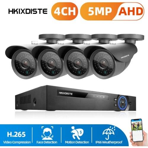 Home camera cctv system 4CH 6 in 1 AHD TVI CVI CCTV Kit 5.0MP indoor Outdoor Weatherproof Surveillance Security Camera System