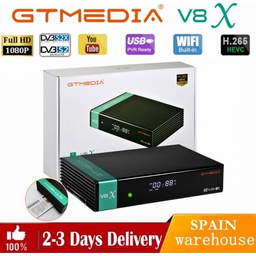 GTmedia V8X Satellite Receiver DVB-S/S2/S2X SCART+CA LED Display 2.4G WiFi HD 1080P V8 Receptor Digital Satellite tv Decoder v8