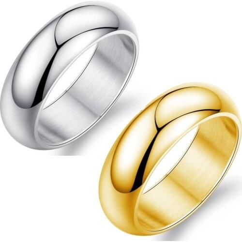Stainless Steel Classic Band Ring 7mm for Men Women Wedding Jewelry US Size 7 to 12