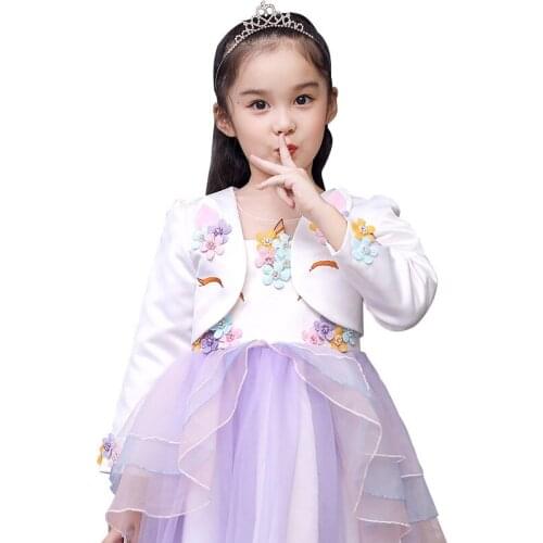 2021 Summer Girls Cardigans Sweater Jacket Kids White Girl Coat for2 4 6 8 10 12 Years Old Outcoat Shawl Girls ClothingOKC195118