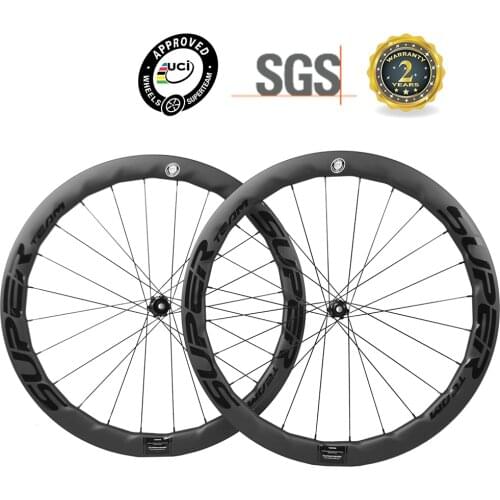SUPERTEAM Road Cycling Carbon Wheels Disc Brake 700c Road Bike Wheelset UCI Quality Carbon Rim Tubeless
