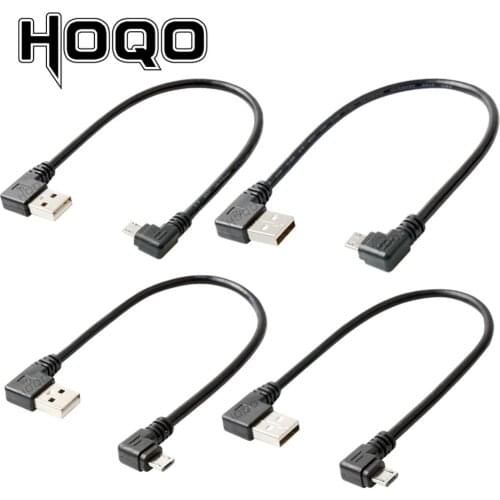 Short 90 Degree Left Right Angled USB 2.0 A male to Micro USB B Male Cable Right Left Angle Data Sync Charge Extender cord 25CM