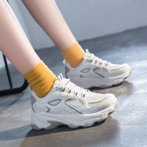 Spring Autumn models New Womens Shoes Fashion Breathable Casual Mid-heel Cross Strap Comfortable Sneakers Tenis Feminino U21-09