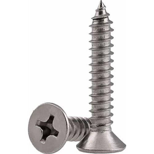 M2-M6 Philips Countersunk Self Tapping Screws 316 Stainless Steel Cross Recessed Flat Head Tapping Wood Screw Bolts