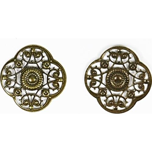 Metal Flowers Tags-vintage handmade diy metalcrafts iron applique decoration embellishment Size:45x45mm 30pcs/lot