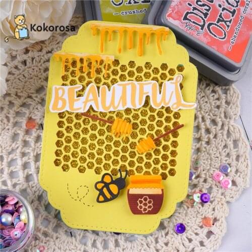 Kokorosa Bee Honey Metal Cutting Dies For Card Making Scrapbooking Dies Embossing Cuts Stencil Craft Dies 2021New