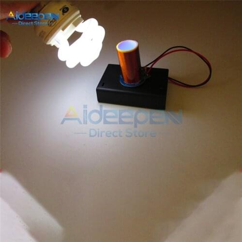DC 4.5V Mini Tesla Coil Kit Magic Props DIY Parts Empty Lights Technology DIY Mini Tesla Coil Module With Battery Box