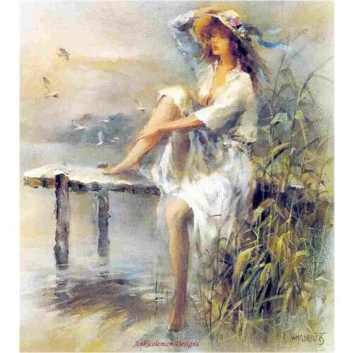 Waterside - Counted Cross Stitch Kits - Handmade Needlework for Embroidery 14 ct Cross Stitch Sets DMC Color